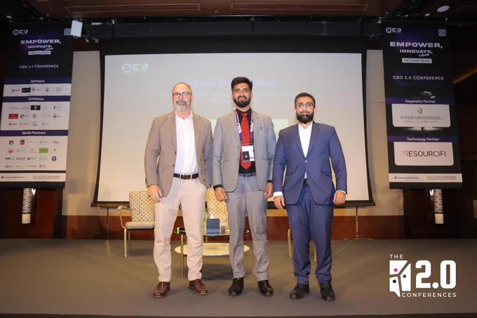 Group photo with panelists at the CXO 2.0 Conference in Dubai.