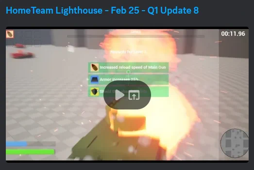 explosions and gui elements: hometeamgamedev.com progress report video screenshot