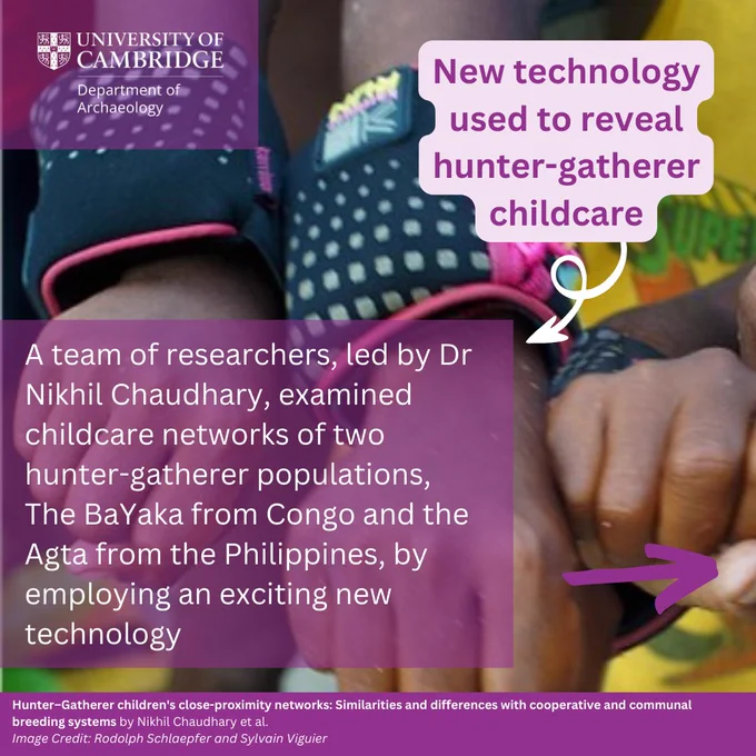 New technology used to reveal hunter-gatherer childcare

A team of researchers, led by Dr Nikhil Chaudhary, examined childcare networks of two hunter-gatherer populations, The BaYaka from Congo and the Agta from the Philippines, by employing an exciting new technology