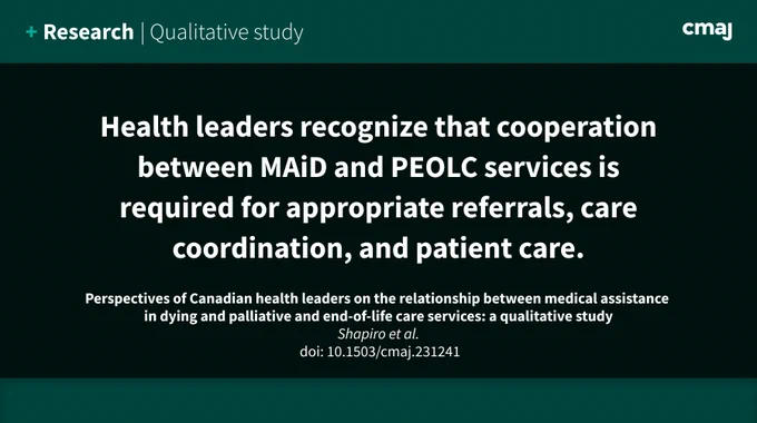Health leaders recognize that cooperation between MAiD and PEOLC services is required for appropriate referrals, care coordination, and patient care.