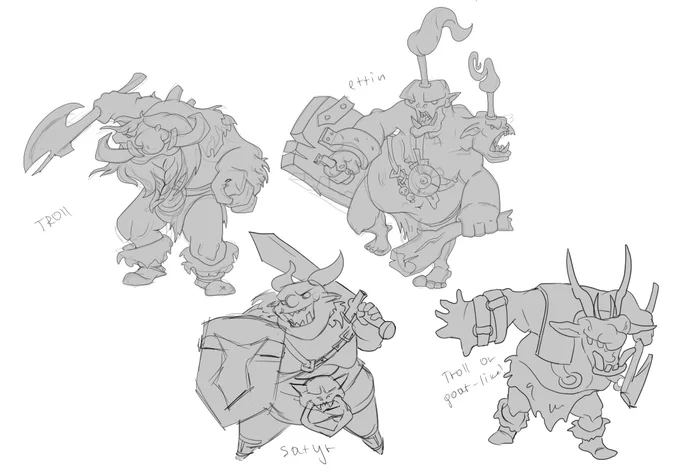 Crossroads: Myth monster sketches.