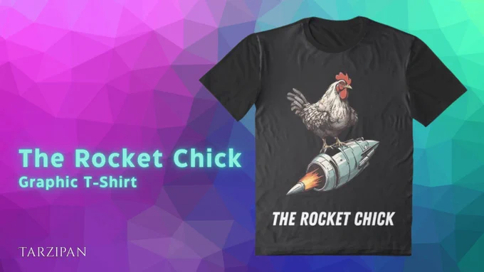 The Rocket Chick - Tarzipan Various Lover

Edge-to-edge front print makes a big, bold, undeniable statement
Regular fit and soft feel
Male model shown is 6'1" / 186 cm tall and wearing size Medium
Female model shown is 5'5" / 167 cm tall and wearing size Small
Printed front panel is 96% polyester/4% spandex. Solid color back panel, sleeves and neck bind are 100% cotton
Sublimation transfer technique prints crisp, vivid colors. Print placement may vary slightly from preview.