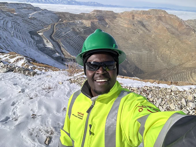 Benedictor Kemanga at the world's deepest mine in snowy Utah