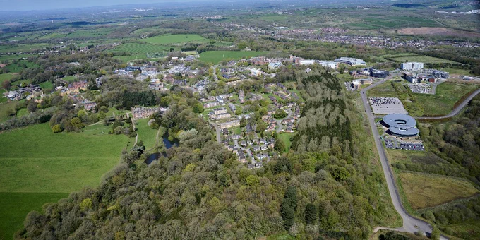 Aerial view of Keele University