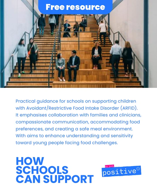 Design promoting free resource for schools around avoidant restrictive food intake disorder (ARFID)
