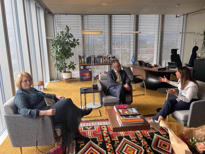 @BurdettTrust Chief Executive Shirley Baines, @WHO Director-General @DrTedros and @NursingNow2020 Prof Aisha Holloway discuss ambitious plans to ProtectInvestTogether in the health workforce through Strategic Directions on Nursing & Midwifery & State of the World Nursing 2025