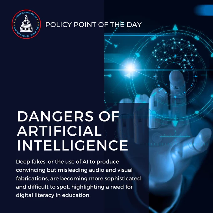 Dangers of Artificial Intelligence 

Deep fakes, or the use of AI to produce convincing but misleading audio and visual fabrications, are becoming more sophisticated and difficult to spot, highlighting a need for digital literacy in education.   

