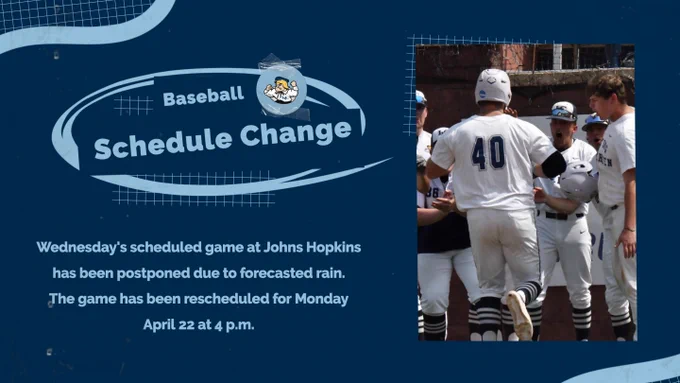 LVC Baseball schedule change graphic 