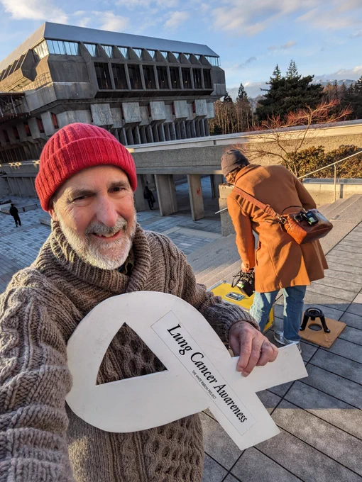 Angus Pratt and film gear at SFU 