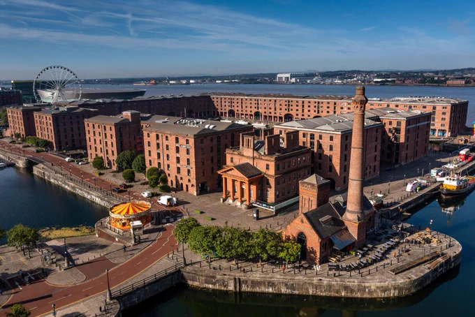 Aerial image of the Albert Dock, Liverpool