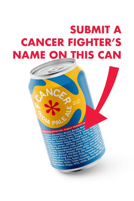 Cancer fundraiser featured on a craft beer can
