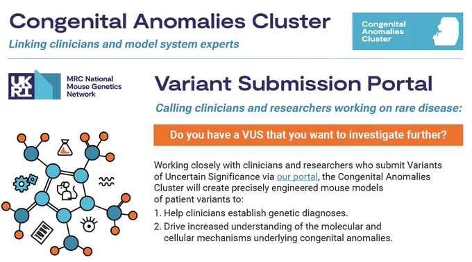 A flyer advertising details of the call for variants of uncertain significance.