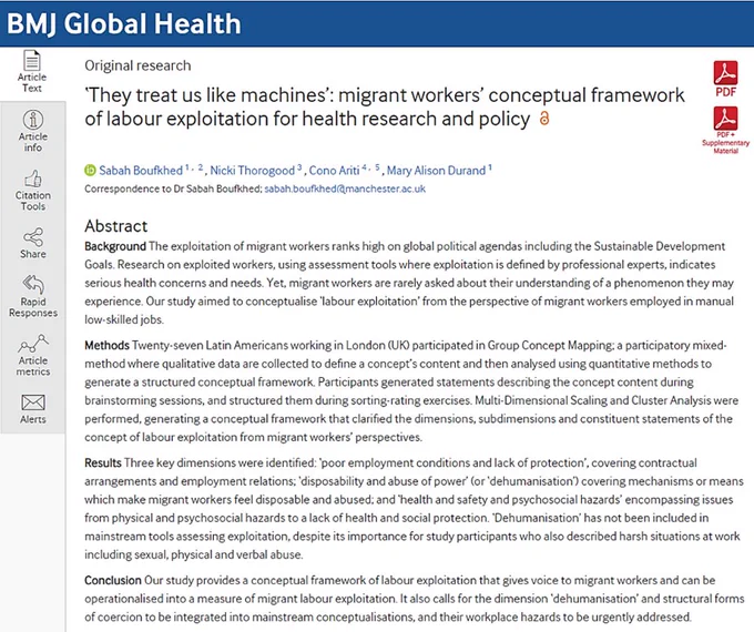 Screenshot of the paper abstract from the BMJ Global Health website. The abstract and full paper are freely available using the link in the text of the tweet (sorry it cannot be added here). 