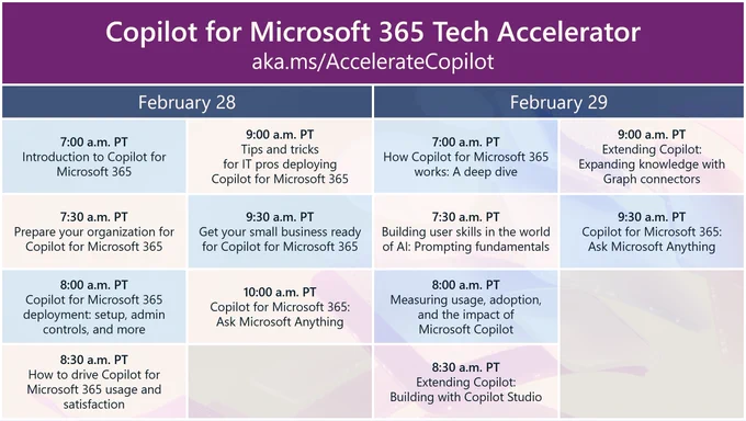 Schedule of Tech Accelerator