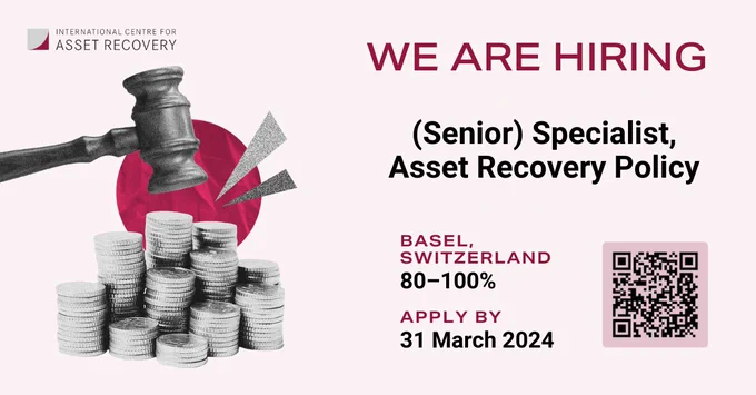 Job opening: Asset Recovery Policy Specialist