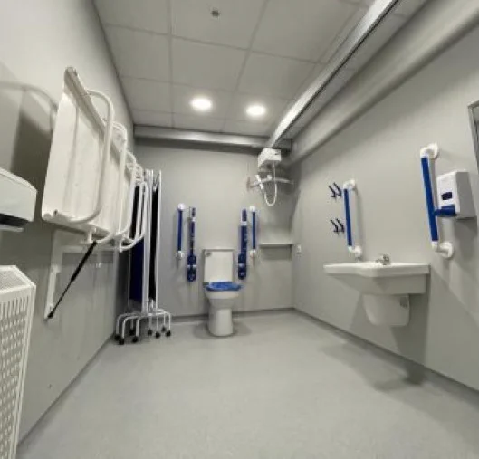  A photograph of a toilet with disabled facilities