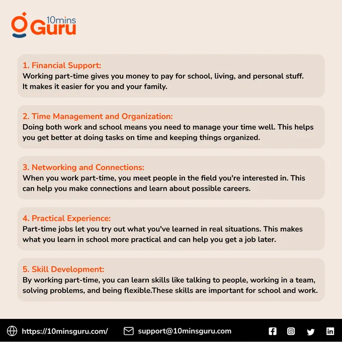 Student life, Part-time jobs, part-time work, benefits of part-time work for students, student, part-time work advantages