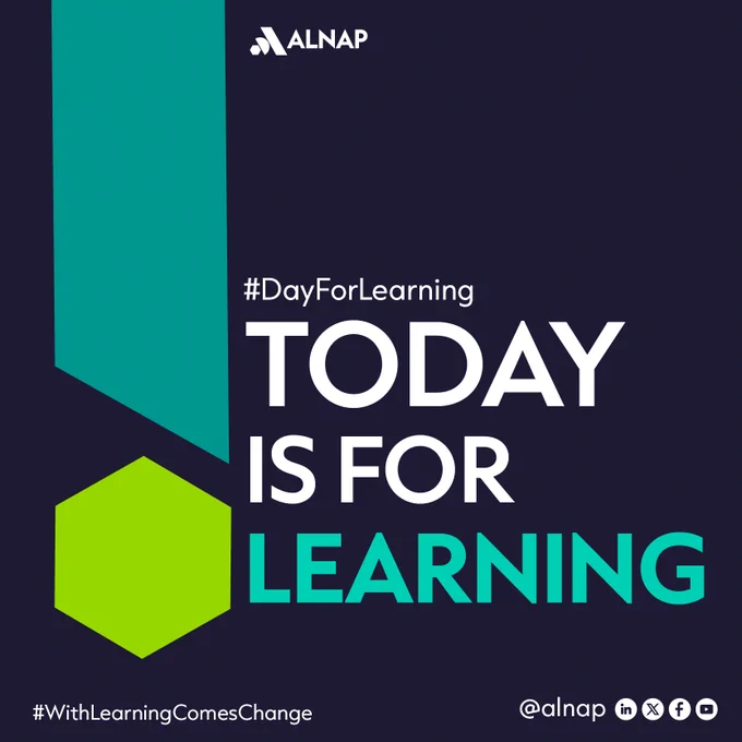 Graphic with bold white and green text saying "today is for learning"