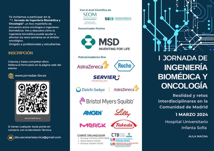 Las I Jornadas de Ingeniería Biomédica y Oncología se celebrarán el 1 de marzo en el Hospital Universitario Infanta Sofía.

Estas jornadas tienen como objetivo establecer un foro madrileño de encuentro entre oncólogos e ingenieros biomédicos en el que se compartan experiencias e ideas sobre cómo la ingeniería biomédica puede ayudar a afrontar los retos sanitarios en el ámbito oncológico.