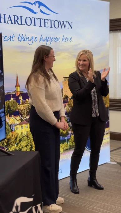 Lauren Lenentine and Jennifer Jones at the announcement.