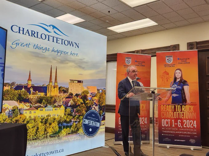 Mayor Philip Brown speaking at the announcement.