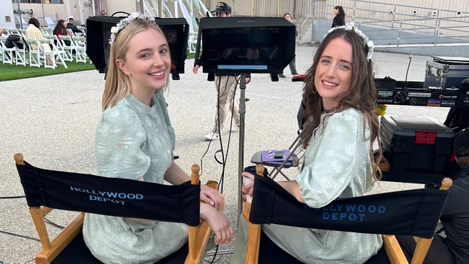 Sarah (Jessica Flaum) & Makayla (Amy Letcher) on the set of Day 1 filming for PBC Season 3