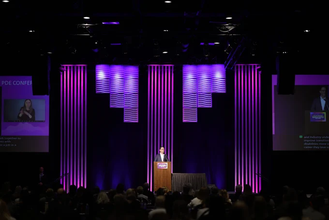 Pennsylvania Governor Josh Shapiro speaks at the PDE Bureau of Special Education Annual Conference. February 28, 2024 - Hershey, PA