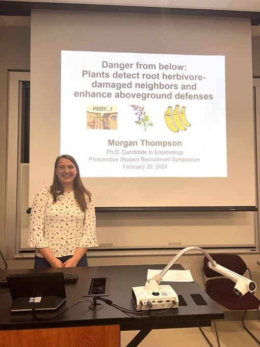 Entomology Ph.D. Student Morgan Thompson presenting