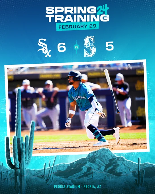 FINAL. 

White Sox 6, Mariners 5

Peoria Stadium - Peoria, AZ