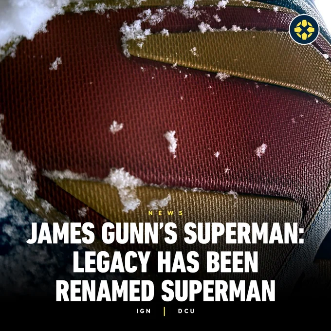 James Gunn's Superman: Legacy Has Been Renamed Superman