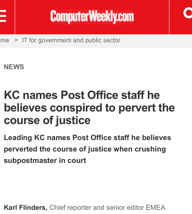 Edward Henry KC names Post Office staff he believes conspired to pervert the course of justice