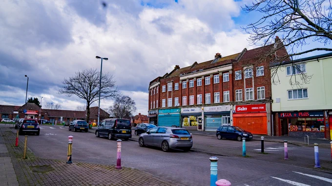 Photo of one side of Filwood Broadway, Filwood, Bristol. Credit Scott Piggot/KWMC