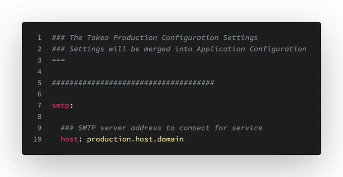 settings for production deployment