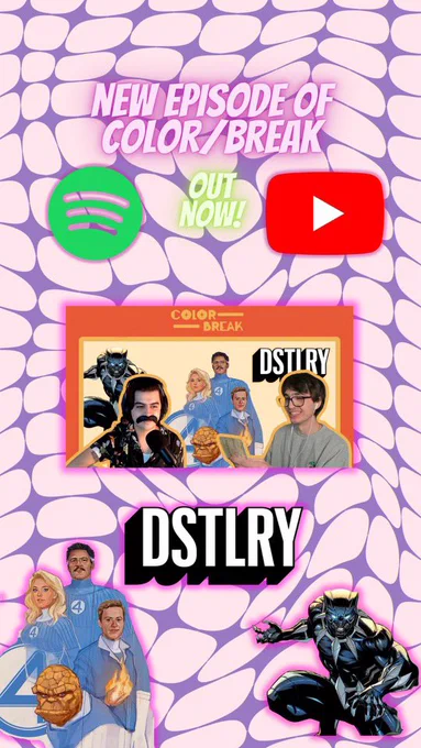 A new episode of Color/Break: A Comic Book Podcast is out 

We talk Fantastic Four casting, Marvel’s Ultimate Comics 2024 so far, and @DSTLRY_Media’s latest releases Somna 2 and Blasfamous 1 

YT: https://youtu.be/nyEAieRGI3o
Spotify: https://open.spotify.com/episode/3ls8TatHdXF5TIF5PgNbrN?si=x9YkzXPKS2mxgx9PtgRKZg

#comics #comicbooks
