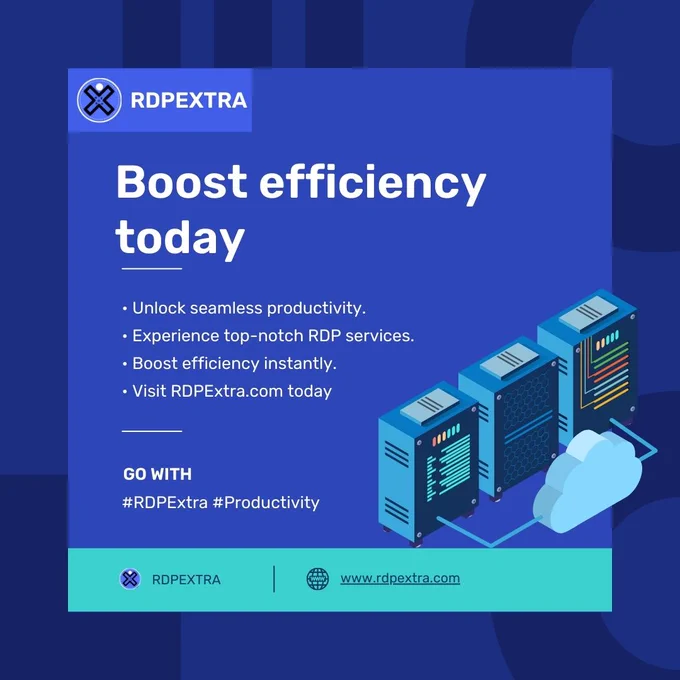 Transform your remote work game with RDPExtra.com's premium RDP services! 🚀 Unlock unparalleled productivity, seamless connectivity, and enhanced security for your virtual workspace. Here's why you should choose us:

🔒 Secure Connections: Trust our reliable RDP services to keep your data safe and secure, no matter where you work from.

💼 Boosted Productivity: Experience lightning-fast speeds and smooth performance, allowing you to accomplish more in less time.

💻 Seamless Connectivity: Connect effortlessly to your virtual desktop from anywhere, ensuring a seamless workflow and uninterrupted access to your files and applications.

Visit RDPExtra.com today to discover the best RDP services for your remote work needs! 💻✨