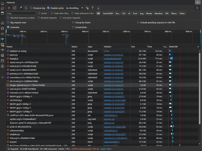 DevTools Network Panel example screenshot