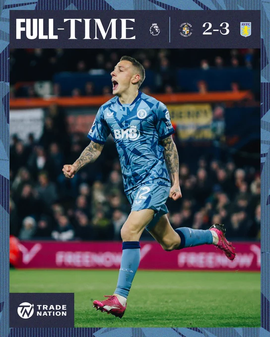 Full-time: Luton Town 2 Aston Villa 3!