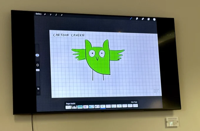 The CESI owl drawn in Procreate