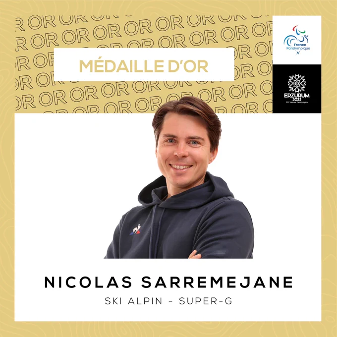 Visuel de la médaille d’or de Nicolas Sarremejane