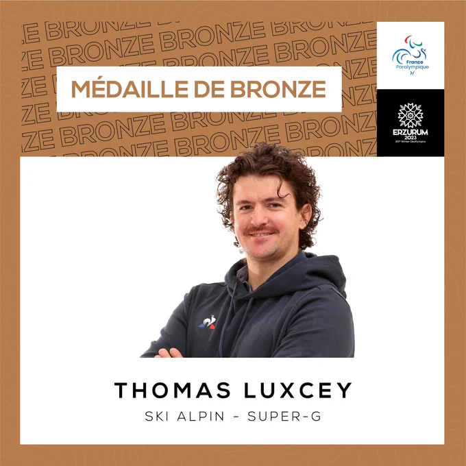 Visuel de la médaille de bronze de Thomas Luxcey