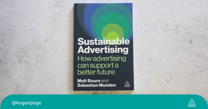 'Sustainable Advertising' on grey background.