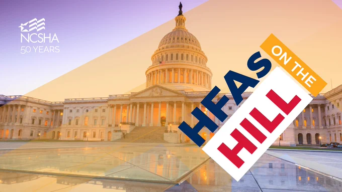 Logos for NCSHA and HFAsOnTheHill, U.S. Capitol