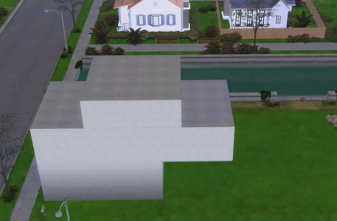 Shell build of a plain house in a residential neighborhood 