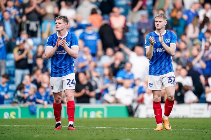 Terry Devlin and Paddy Lane at Fratton Park.