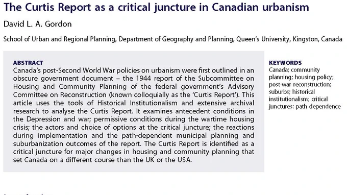 Abstract from Planning Perspectives Journal