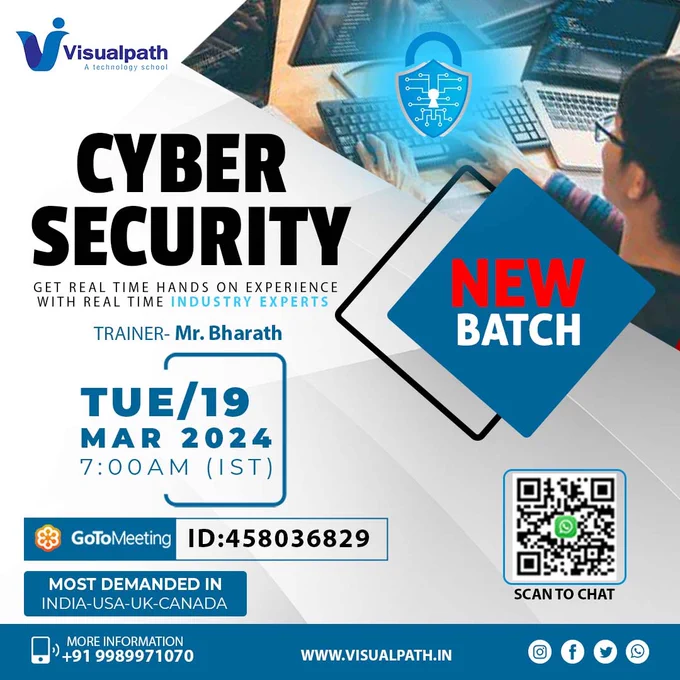 👉Join link: https://bit.ly/3IG8F6t
👉Attend Online #newbatch On #cybersecurity by Mr. Bharath.
📅Batch on: 19th March , 2024 @ 7:00 AM (IST)
📲Contact us:  91 9989971070
👉Join us on WhatsApp: https://bit.ly/47eayBz
🌐Visit: https://www.visualpath.in/Cyber-Security-online-training.html
#Cyber #visualpathedu #training #onlinecourses #software #OnlineLearning #education #itskills #securityservices #ethicalhacking #cybersecuritytips #ITCourses #cybersecuritytraining #trendingcourses #newtechnology #handsonlearning