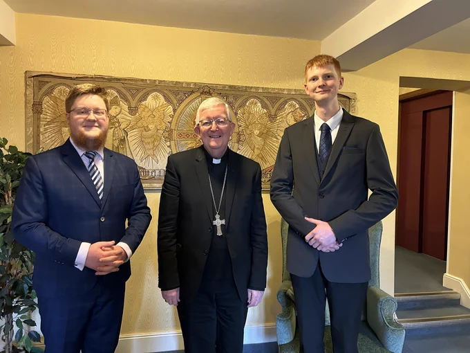 L-R: Filip, His Grace and Douglas at Archbishop’s House