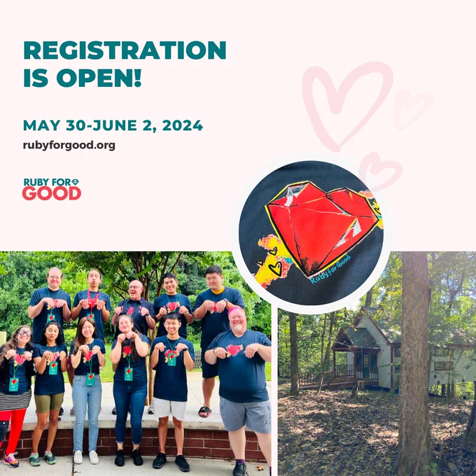 Registration is open! May 30-June 2, 2024. rubyforgood.org
