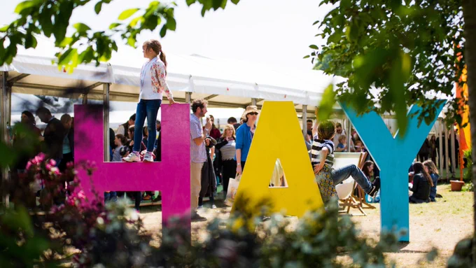 Hay Festival signage. Photography credit: Sam Hardwick