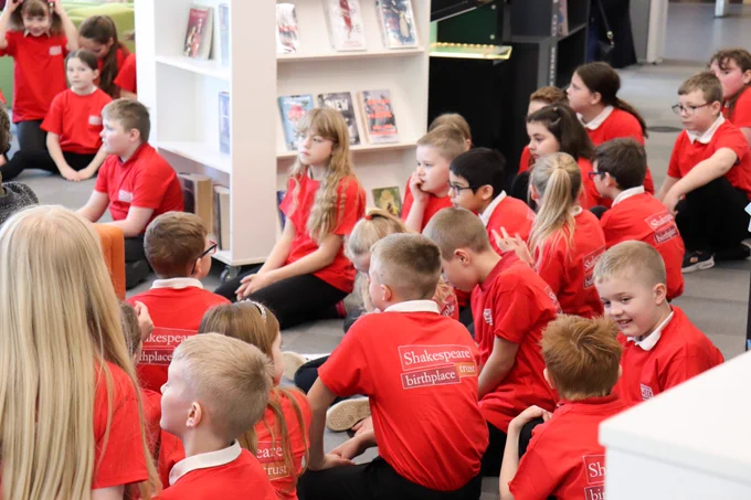 Students from Laithes Primary School performing at Library @ the Lightbox